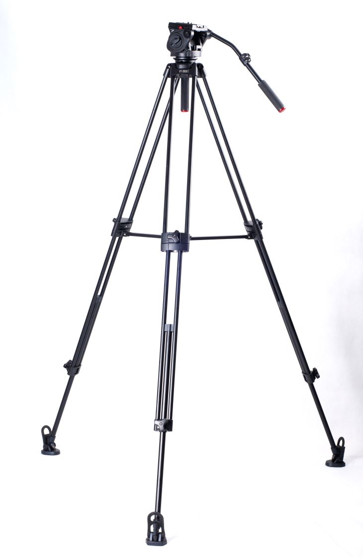 KINGJOY VT-3500 + VT-3530 Aluminium camera videostatief met 360 graden panoramische vloeistofkop